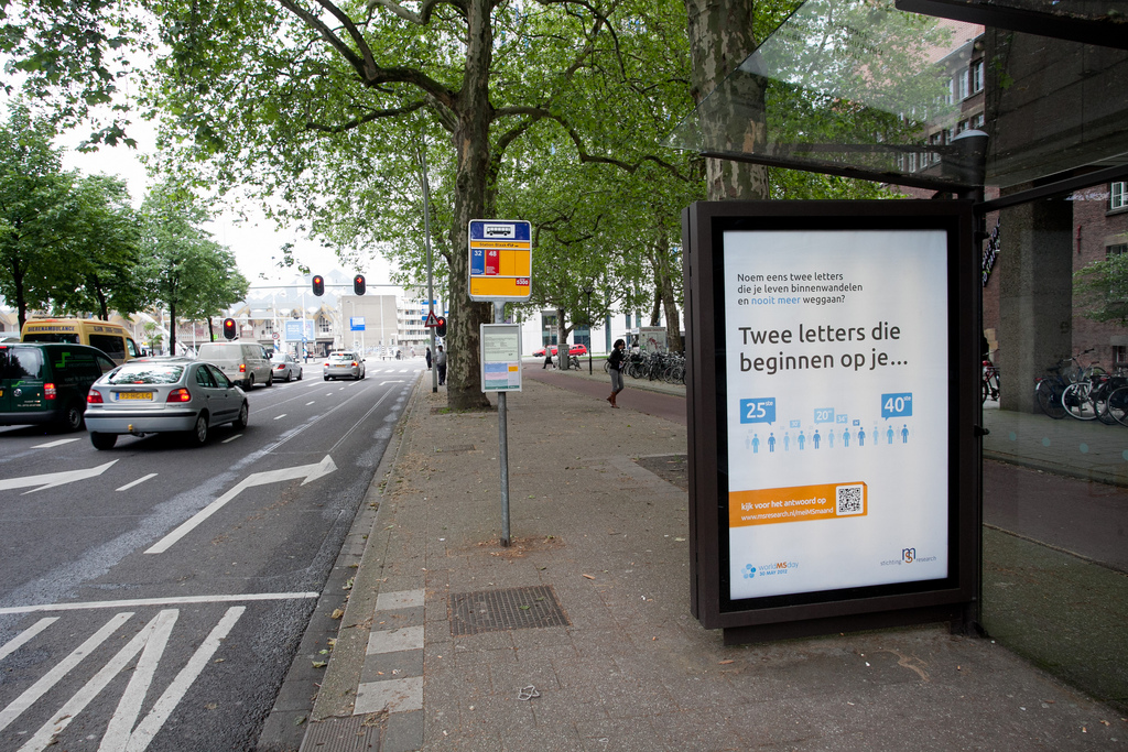 World MS Day ads on the street in Amsterdam