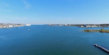 The view from the Casco Bay Bridge - a large expanse of water