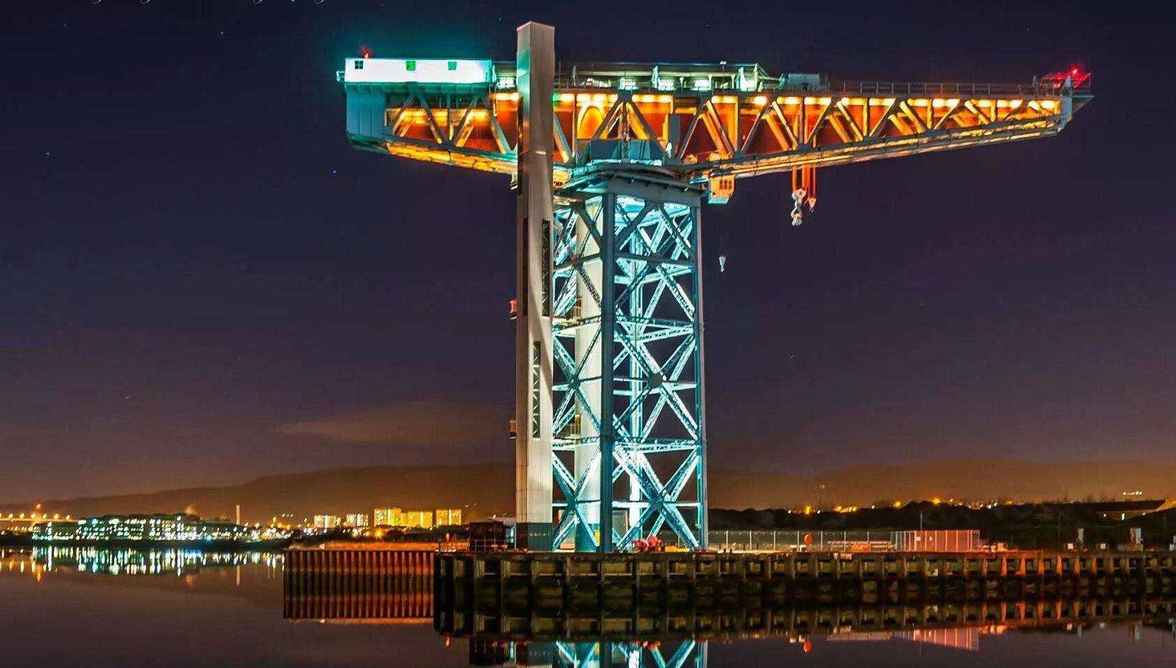 Titan crane: one of the landmarks lit up for World MS Day